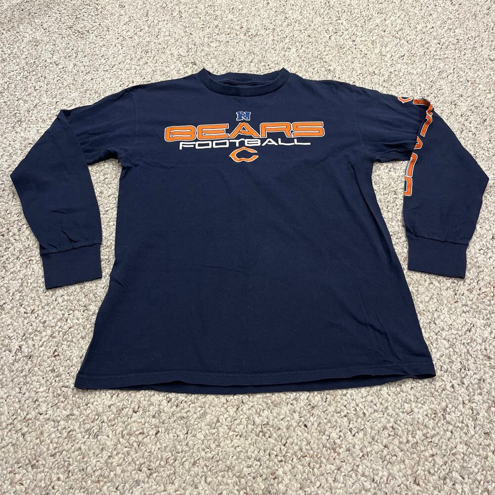 NFL Chicago Bears Long Sleeve Tee M Navy Sportswear Football Casual Cotton